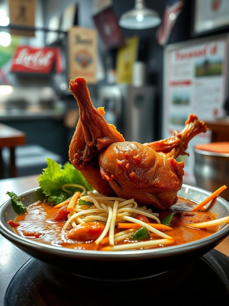 Din ayam penyet dan bakso